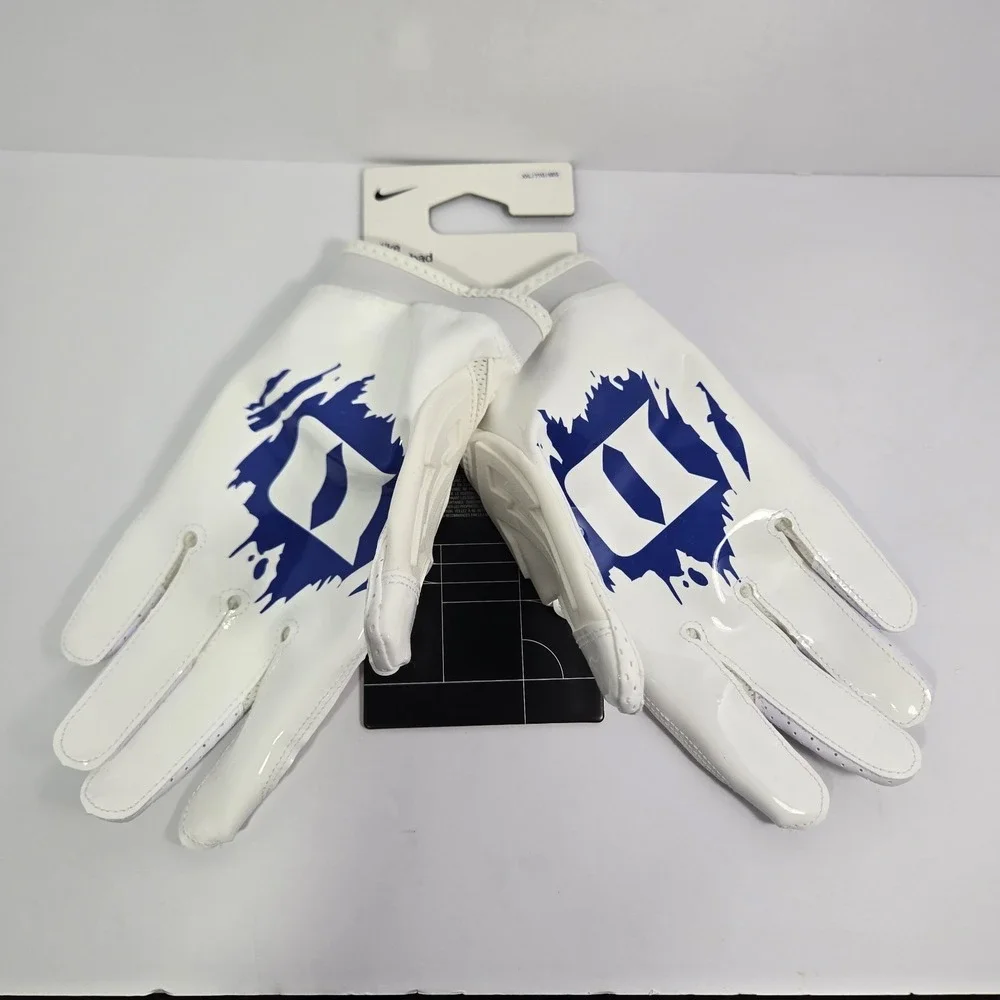 Nike Superbad 7.0 Duke Blue Devils Football Gloves White Mens 2XL Off White XXL